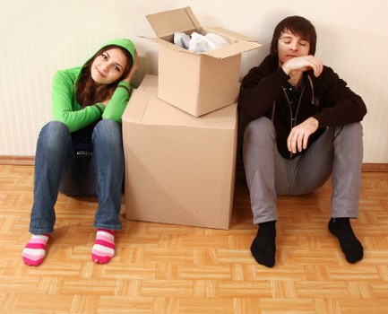 Packed student bedroom ready for removals in Clapham Common