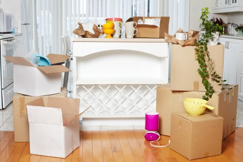 Packing materials and household items prepared for a local move