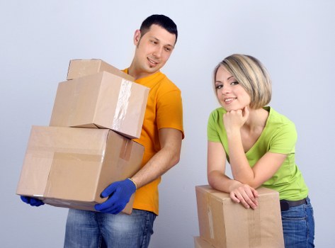 Careful loading of student boxes and furniture in Claphamcommon