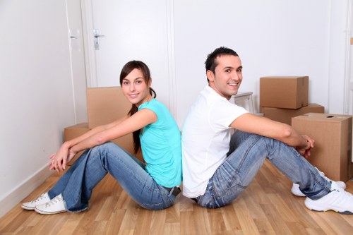 Professional man and van service completing a secure move