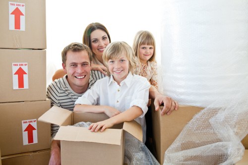 Professional furniture removals truck in Claphamcommon residential street