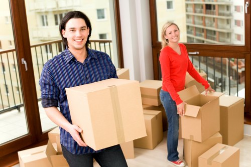 Packing materials including tape, bubble wrap, and labels for house moves